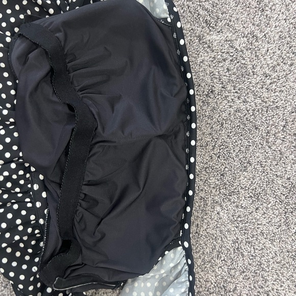 NWT! J.Crew Black White Polka Dots Ruffle Top Plunge Back Swimsuit Size US 10 - Picture 12 of 13